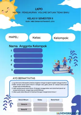 Lkpd pengukuran volume satuan tidak baku