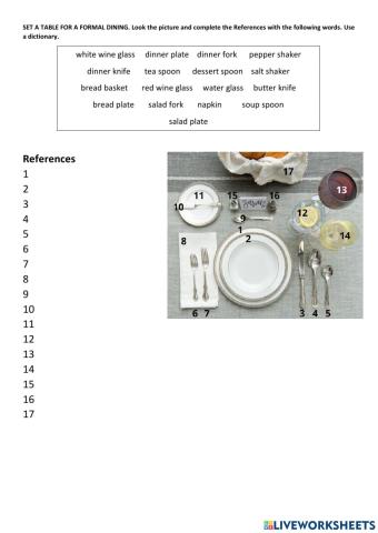 Set a formal dinning Table
