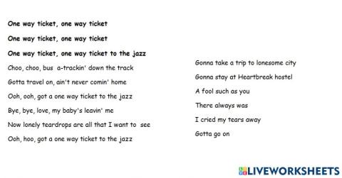 One way ticket