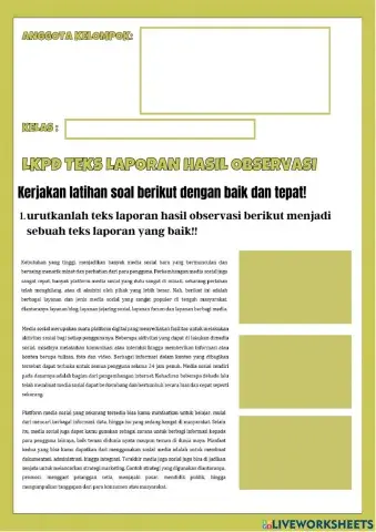 Teks laporan hasil observasi