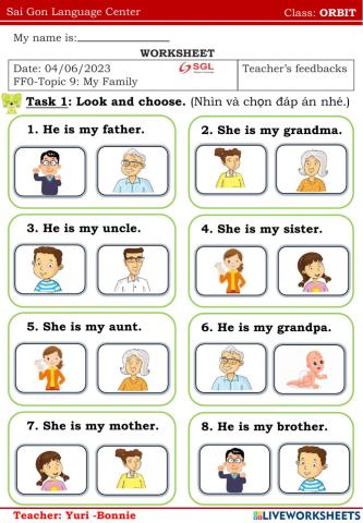 FF0-Topic 9:My Family