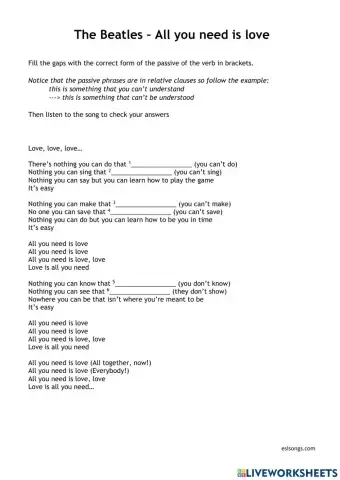 Passive voice in songs - The Beatles