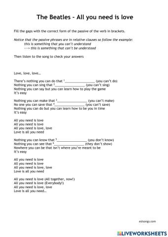 Passive voice in songs - The Beatles
