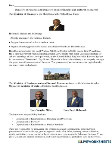 Ministry of Finance and Ministry of Environment and Natural Resources Bahamas