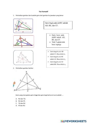 Tes Formatif : Garis-garis istimewa segitiga