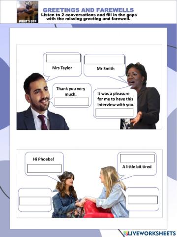 Greetings and farewells