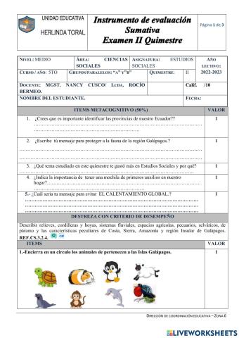 Examen ll Q uimestral