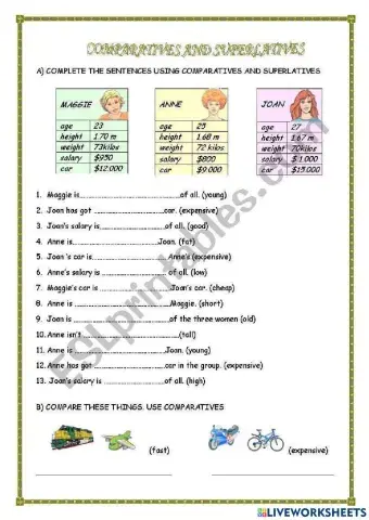 Comparatives and superlatives