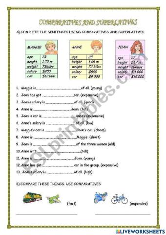 Comparatives and superlatives