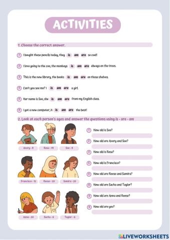 Verb to be - activities