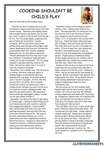 Cooking Shouldn't be Child's Play Advanced Reader