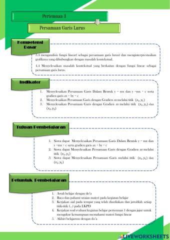Pertemuan 3 Persamaan Garis Lurus