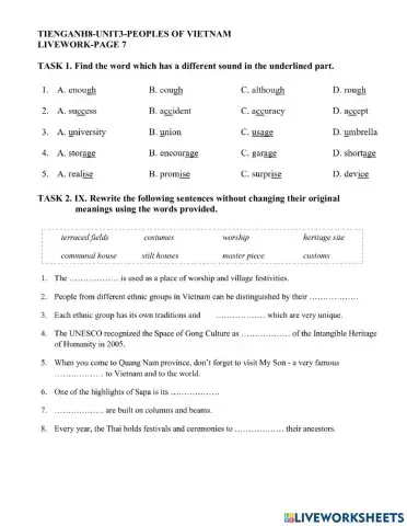 Livework Book Tieng Anh 8 - Unit 3 - page7