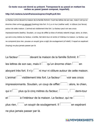 L'imparfait et le passé composé