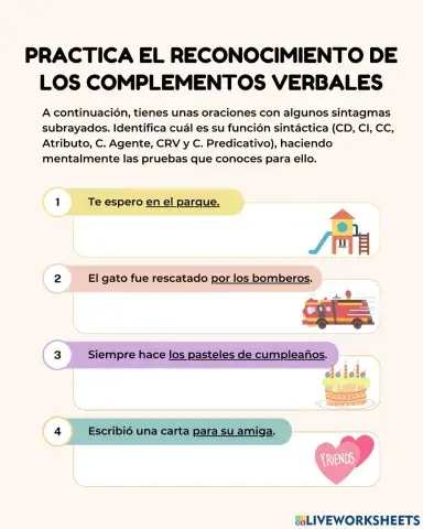 Reconocimiento de los complementos verbales
