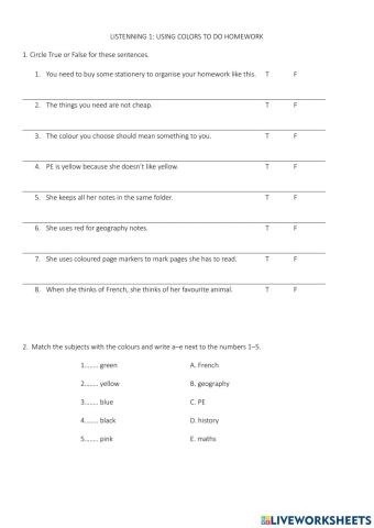 Listening and reading