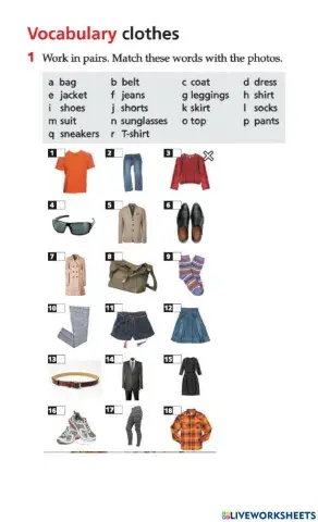 Clothes vocabulary