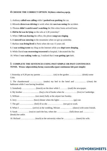 Past Simple and Past Continuous