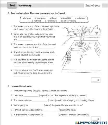4º Vocabulary End-of-year