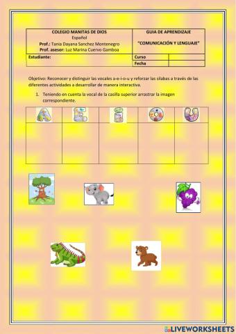 Las vocales y silabas