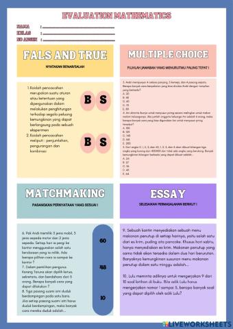 Evaluasi Kaidah pencacahan