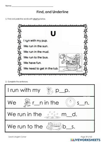 Short vowel u