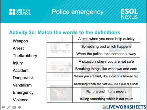 Emergency Vocabulary