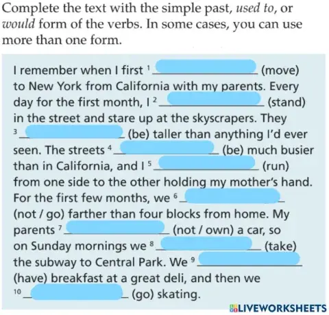 Used to-would-simple past