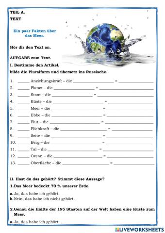 Ein paar Fakten über das Meer.