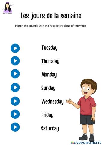 Les jours de la semaine