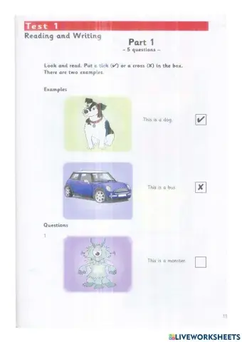 Starter 2 test 1 reading