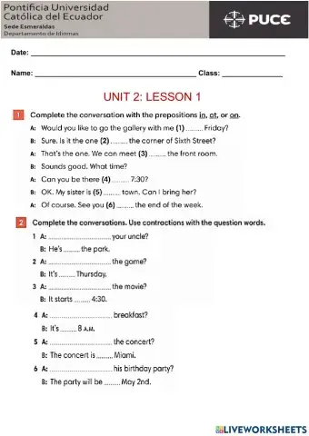 Unit 2 lesson 1