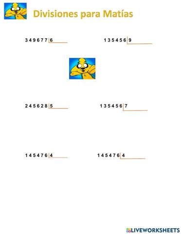 Divisiones para todos los matias