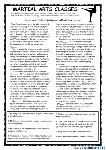 Martial Arts Intermediate Reader