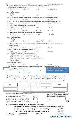 Sqaure & square root real life application