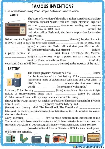 Famous Inventions Past Simple Active Passive