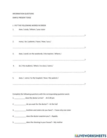 Information questions