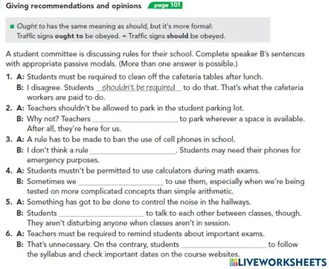 Passive modals for recommendations and opinions