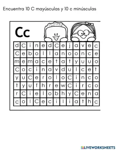 Sopa de letras de la C-c