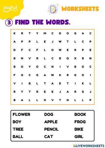 Wordsearch nouns