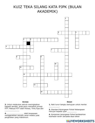 Kuis teka silang kata pjpk (bulan akademik)