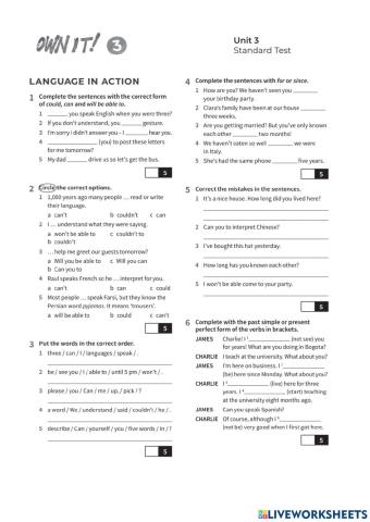 Own it 3 tests unit 3