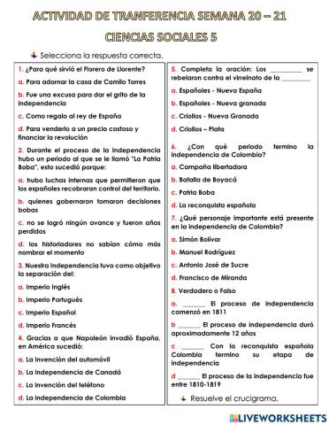 Independencia de colombia