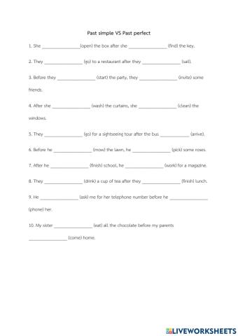 Past simple VS Past perfect