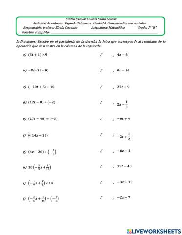 Multiplicación y división de una expresión de dos términos.