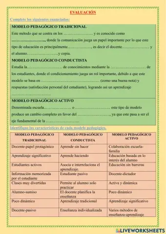 Modelos pedagogícos