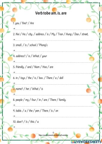 Verb tobe am- is- are