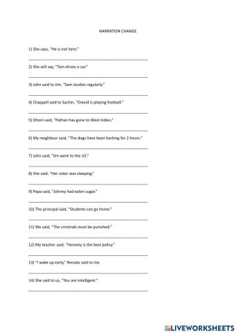 Narration Change-- 1