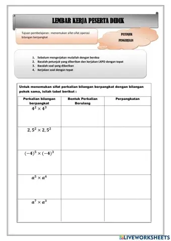 Operasi Bilangan Berpangkat
