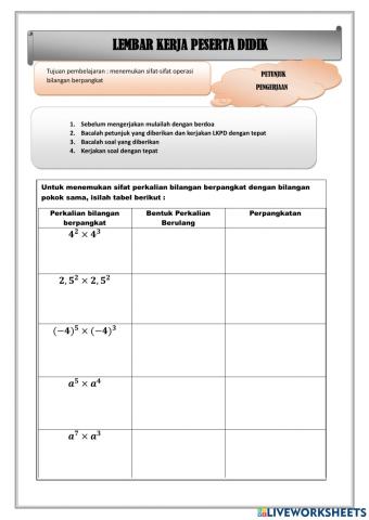 Operasi Bilangan Berpangkat